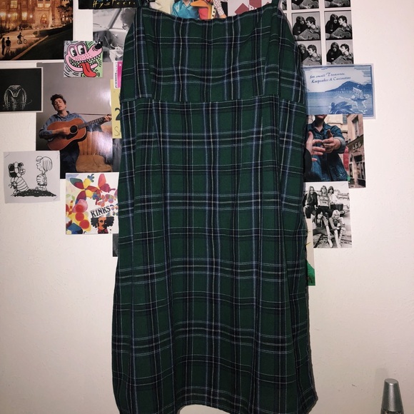 Urban Outfitters Green and Navy Plaid Dress - Picture 3 of 3